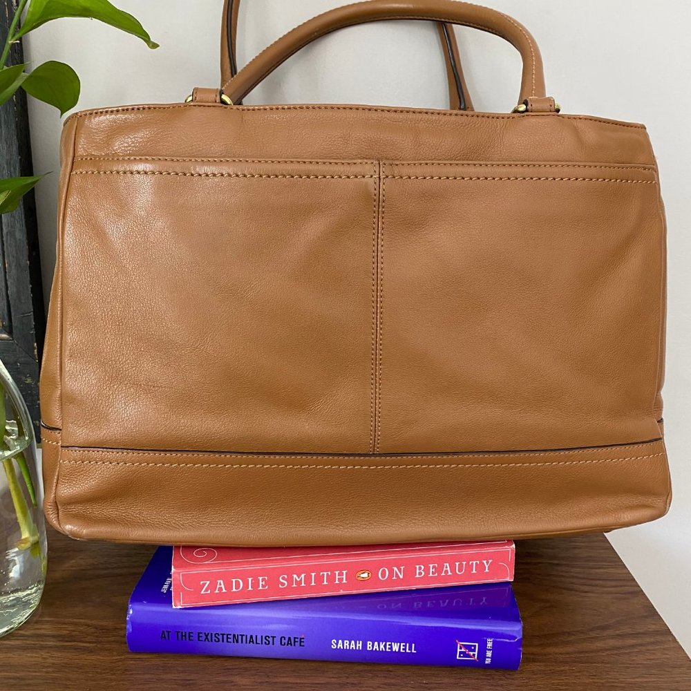Coach Brown Leather Bag with Laptop Sleeve - Picture 3 of 7